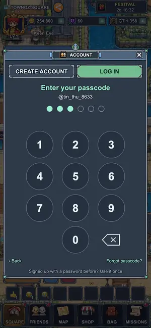 The 6-digit code keypad on a phone